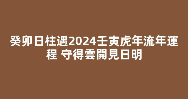 癸卯日柱遇2024壬寅虎年流年運程 守得雲開見日明